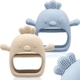 thumbnail image 1 of Manopla de dentición para bebé, paquete de 2, ChooKaChoo, silicona sin BPA, 1 of 7