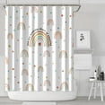 thumbnail image 2 of Extra Long Boho Shower Curtain 72x84 Inches - Vintage Floral & Tropical Leaves Pattern, Waterproof Bohemian Bathroom Decor with 12 Hooks, Tribal Rustic Style, 2 of 5