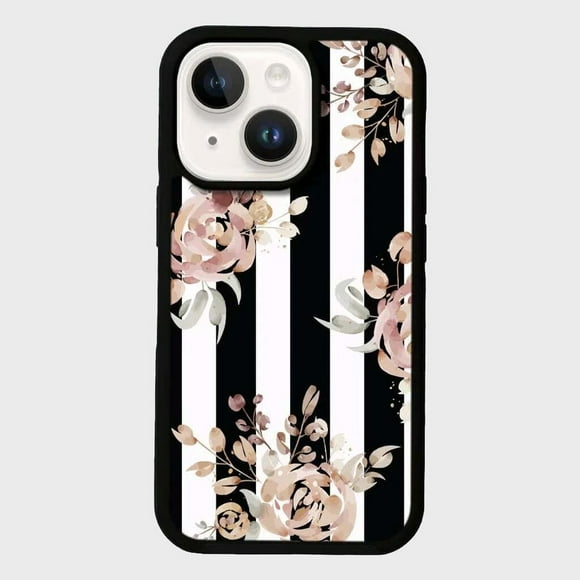 MagSafe iPhone 14 Pro Black Flower Case,iPhone 14 Pro