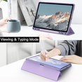 thumbnail image 6 of JETech Case for Samsung Galaxy Tab S10 FE / S9 FE 10.9-Inch with S Pen Holder, Clear Transparent Hard PC Back, Protective Tri-Fold Stand Tablet Cover, Auto Wake/Sleep (Light Purple), 6 of 6