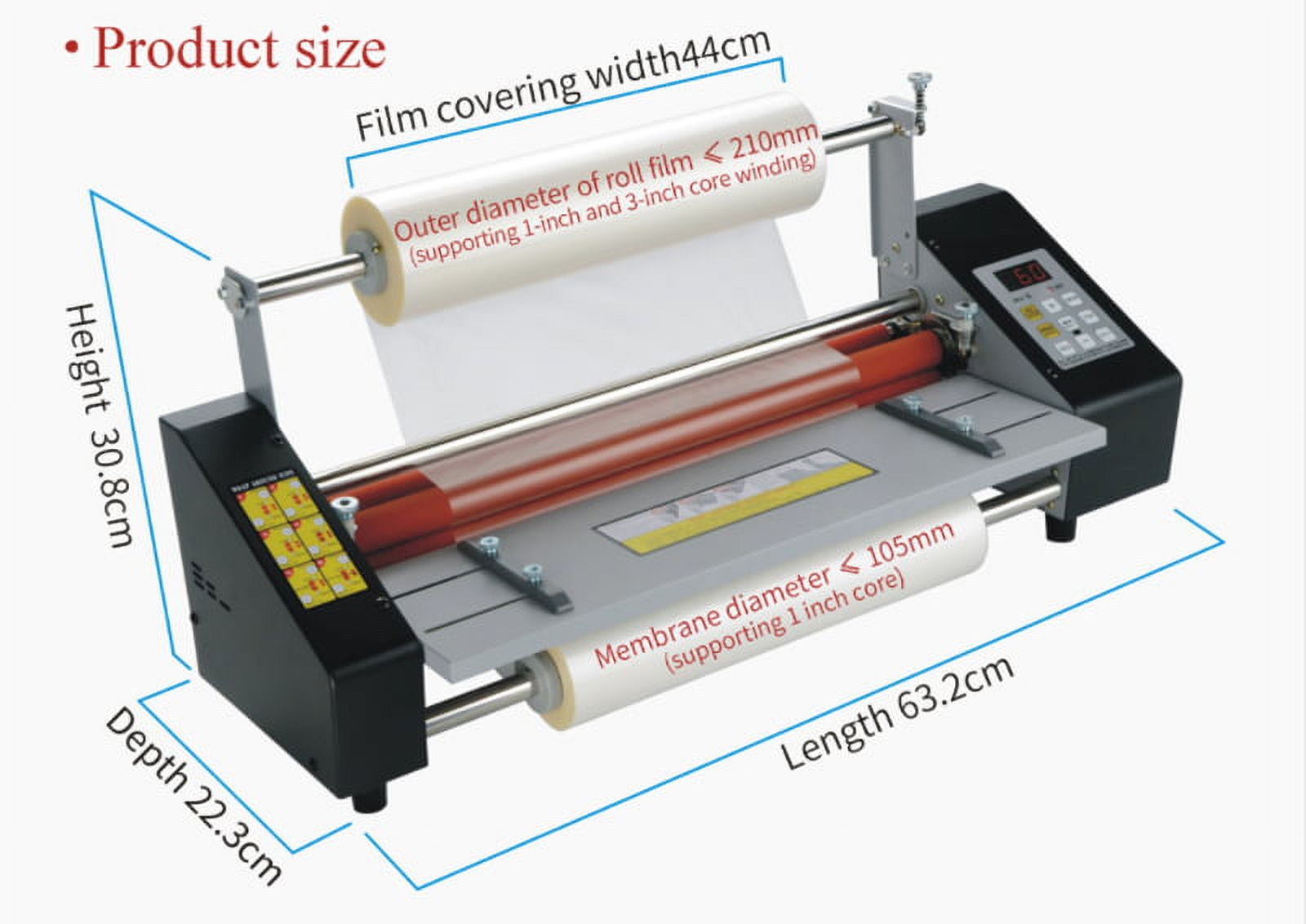 INTBUYING 17.3inch Hot Cold Roll Laminating Machine Electric A2 Digital Display Roll Lamina-tor 110V