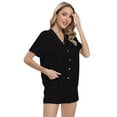 thumbnail image 3 of Two Piece Outfits for Women Casual Shorts Set Short Sleeve S-XXL - Womens Pajama Set with Short Sleeve Button-up Shirt and Shorts, 3 of 6