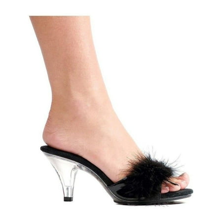 

Ellie Shoes E-305-Sasha 3 inch Heel Womans Maribou Slipper Pink / 6