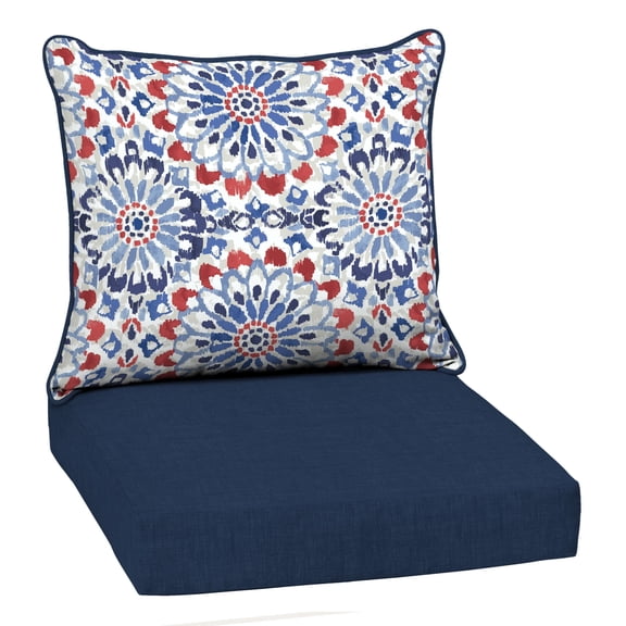 ARDEN Outdoor Deep Seat Cushion Set, 22 x 24, Water Repellent, Fade Resistant 22 x 24, Clark Blue