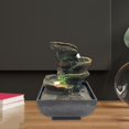 thumbnail image 1 of Fuente de mesa perfecl con bomba Artesanía de resina Adorno de agua corriente Meditación Micro paisaje de 4 capas Estilo A, 1 of 8