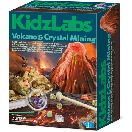 Volcanoes Experiment Kit - 4M Volcano and Crystal Mining Science Kit