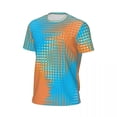thumbnail image 5 of T Shirt For Men Abstract Two Tone Running T-Shirt Summer Stylized Orange and Sky Blue Vintage Haraju, 5 of 7