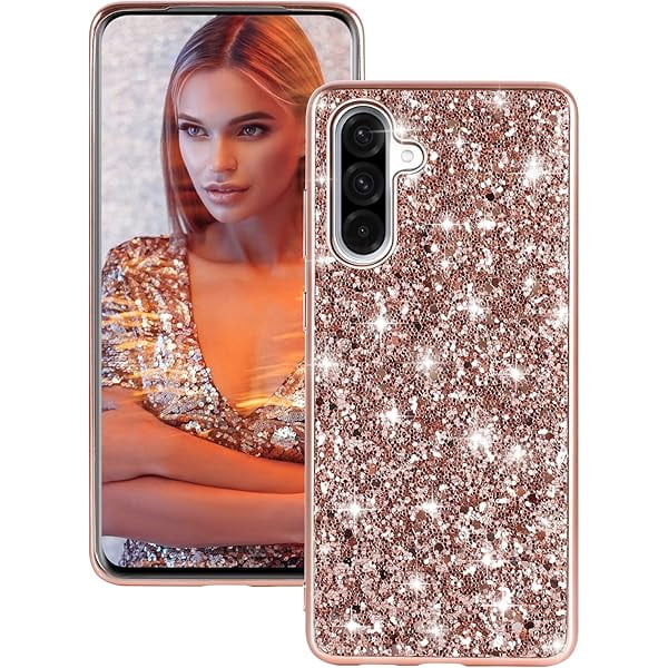 wonima11 for Samsung Galaxy S25 Glitter Case for Women, Cute Girly Bling Sparkle Sparkly Shiny Reflective Soft TPU Silicone Bumper Shockproof Girls Slim Thin Protective Phone Case for Galaxy S25, Pink