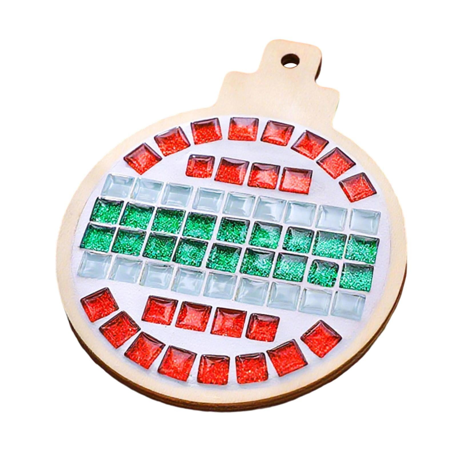 Mosaic Coaster Craft Kit DIY Crafts Beginner Friendly Wooden Base for Kids and Adults Christmas Holiday Fun