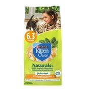 Purina Kitten Chow Naturals Chicken Flavor Dry Cat Food for Kittens, 6.3 lb. Bag, 4 Pack