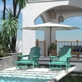 thumbnail image 4 of Folding Adirondack Chair with Ottoman, Adjustable Backrest Plastic HDPE Adirondack Chairs w/4 in 1 Cup Holder Tray, Lake Blue, 4 of 9