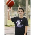 thumbnail image 2 of Cute Cartoon Husky Pup T-Shirt Juniors -Image by Shutterstock,  Large, 2 of 4