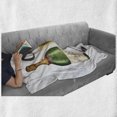 thumbnail image 6 of Champagne Soft Flannel Fleece Throw Blanket, Cheers Lettering with Glasses Sketch Style Celebration Themed Watercolor Art, Cozy Plush for Indoor and Outdoor Use, 70" x 90", Multicolor, by Ambesonne, 6 of 6