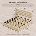 thumbnail image 2 of Lofka King Hydraulic Storage Bed Frame with Premium Upholstered and Lift-up Function for Bedroom Organization, Beige, 2 of 4