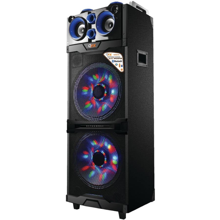 QFX PBX 515200BTL Blue Portable Bluetooth 2/15" PA Speaker with LED