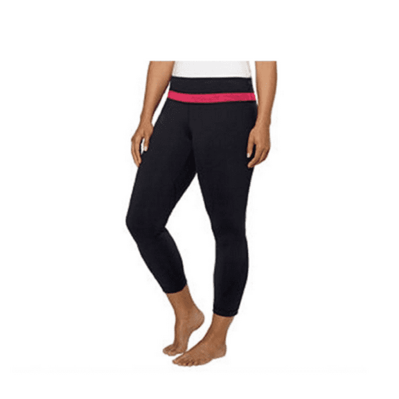 Kirkland Signature Ladies' Active Yoga 3/4 Legging, Black/Red. Size XS