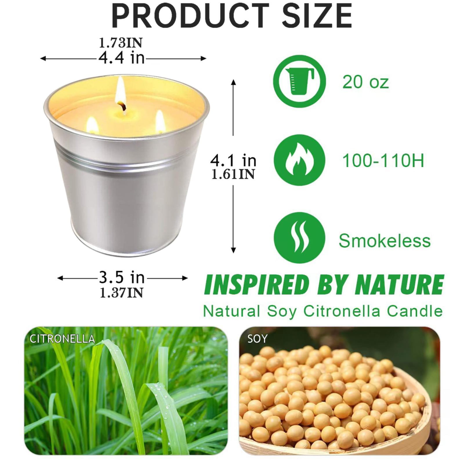 Lemongrass Scented Triple Wick Soy Candle In Smooth Tin, By Meiiso, Large Inventory!