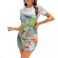 thumbnail image 1 of Graphic 199 Back Lacing Backless Dress Square Neck Dress Fashion Design Large Size Loose Dress Abstract Graphic Pattern, 1 of 5
