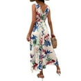 thumbnail image 3 of Gvmfive Women Floral Print Sleeveless Split Boho Dress Party Beach Long Maxi Dress, 3 of 4
