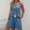 Blue women's 2 piece shorts set a1, variant on Cagogo Women's 2 Piece Shorts Set Casual Summer Cruise Outfits Loose Sleeveless Tank Top Comfy Pants Matching Lounge Sets Airport Travel Clothes, Blue 2XL