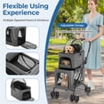 thumbnail image 4 of Demi Bonn 41" Double Pet Stroller Dog Cat Cage Jogger Stroller, 3-in-1 Travel Foldable Carrier Puppy Stroller with 2 Detachable Carriers, Gray, 4 of 8
