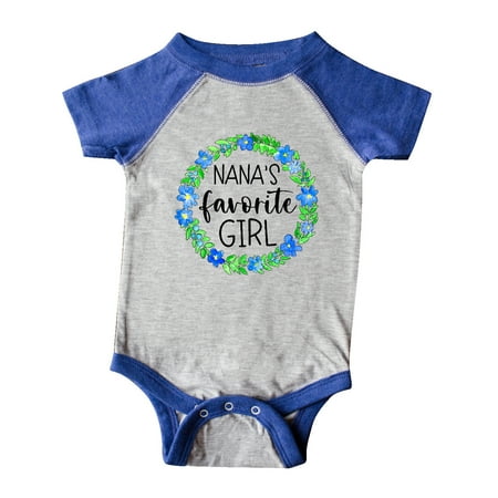 

Inktastic Nana s Favorite Girl Blue Flower Wreath Gift Baby Girl Bodysuit