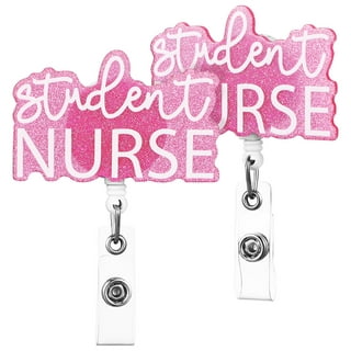 Badge Holder with Retractable Reel, Inspirational Quote ID Name Tag Work Badge  Clip Heavy Duty Vertical Card Protector Cover Case for Work Office Nurse  Medical Student Teacher Women Men(Pink)