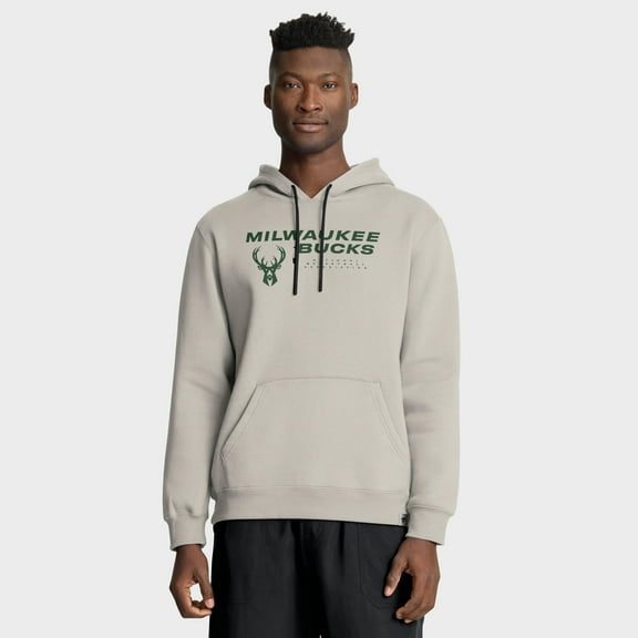 Men's Fanatics Off White Milwaukee Bucks Crossover Collection Blocked Shot Premium Pullover Hoodie