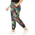 thumbnail image 4 of Unique Bargains Women's Plus Tropical Floral Elastic Waist Pants with Pockets, 4 of 6