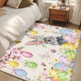 thumbnail image 4 of Easter Grey Bunny Area Rugs 4'x6', Washable Small Throw Rugs for Office Bathroom, Spring Vintage Colorful Eggs Flower Indoor Outdoor Rug Non-Slip Low Pile Carpet Runner Reversible Floor Mats, 4 of 8