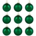 thumbnail image 2 of Northlight 2-Finish Glass Christmas Ball Ornaments - 2.5" (60mm) - Pine Green - 9ct, 2 of 8