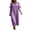 Purple, variant on Admvng Womens Casual Dress Short Sleeve Pockets V Neck Flowy Summer Linen Dress