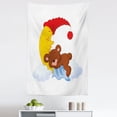 thumbnail image 1 of Bear Tapestry, Cartoon Character Falls Asleep on Moon with Hat and Clouds Theme, Fabric Wall Hanging Decor for Bedroom Living Room Dorm, 5 Sizes, Multicolor, by Ambesonne, 1 of 1