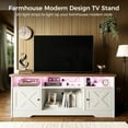 thumbnail image 2 of Casaottima TV Stand for 65 Inch TV, Farmhouse Entertainment Center with Power Outlet & LED Light and Storage Cabinets, Console Table and Media Furniture for Living Room Bedroom, White, 2 of 15