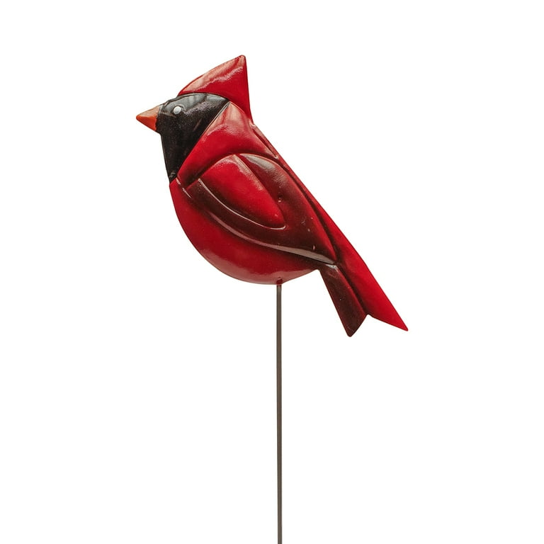 Red Cardinal Pot Plant Stake Painted Metal Bird 3D Yard Art Outdoor Garden Decor Red Cardinal Pot Plant Stake Painted Metal Bird 3D Yard Art Outdoor Garden Decor