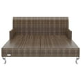 thumbnail image 3 of vidaXL 2-Person Garden Sun Bed with Cushions Poly Rattan Brown, 3 of 5