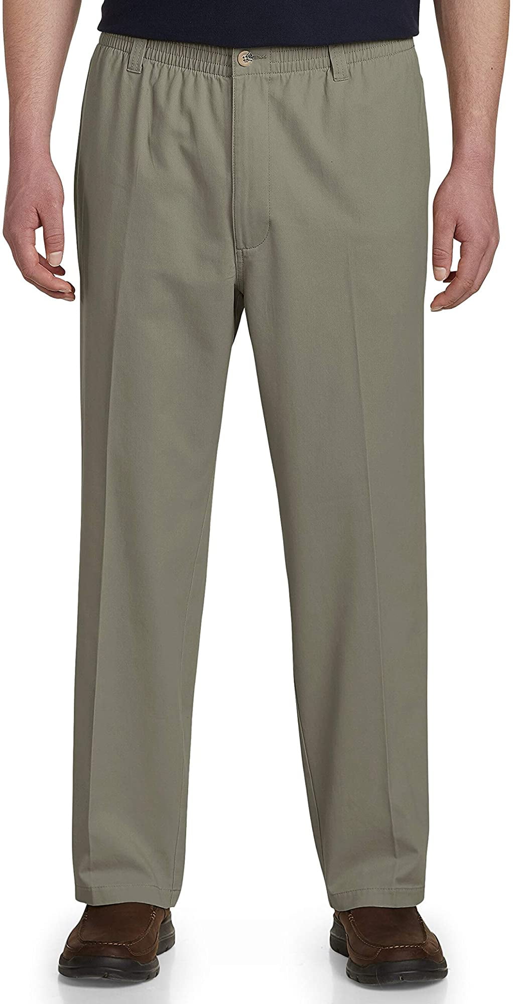 Harbor Bay by DXL Big and Tall ElasticWaist Twill Pants Updated Fit
