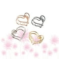 thumbnail image 6 of Zcyifa 4Pcs Minimalist Hair Claws Heart Shaped Jaw Clip Fashion Hair Clips Women Headdress (Golden, Silver, Rose Gold, Black), 6 of 10