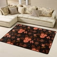 thumbnail image 2 of Flannel Non-slip Area Rug, 63"x48" No Shedding Living Room Bedroom Dining Room Home Office Area Rug, Night Autumn Flowers Pattern, 2 of 6