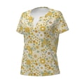thumbnail image 2 of Naloa Cute Sunflower Print T-Shirts Short Sleeve V Neck Tees for Women Fashion Tops Trendy Lightweight Soft Casual Summer Outfits Clothes, 2 of 5