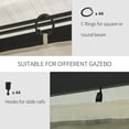 thumbnail image 4 of Outsunny 10' X 12' Gazebo Sidewall Set with 4 Panels,Hooks/C-Rings Included for Pergolas & Cabanas,Beige,Beige Polyester Garden Outdoor Canopies Gazebos Umbrellas Shades, 4 of 9