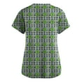 thumbnail image 2 of Womens Scrub Tops Irish Shamrock Printed V Neck Breathable T-Shirts Short Sleeve Professionals Soft Stretch St. Patrick's Day Scrub Tops with Pockets green Small, 2 of 3