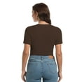 thumbnail image 7 of Women's Crew Neck Ribbed Fitted Shirt Basic Short Sleeves Summer T Shirt Tops, 7 of 7