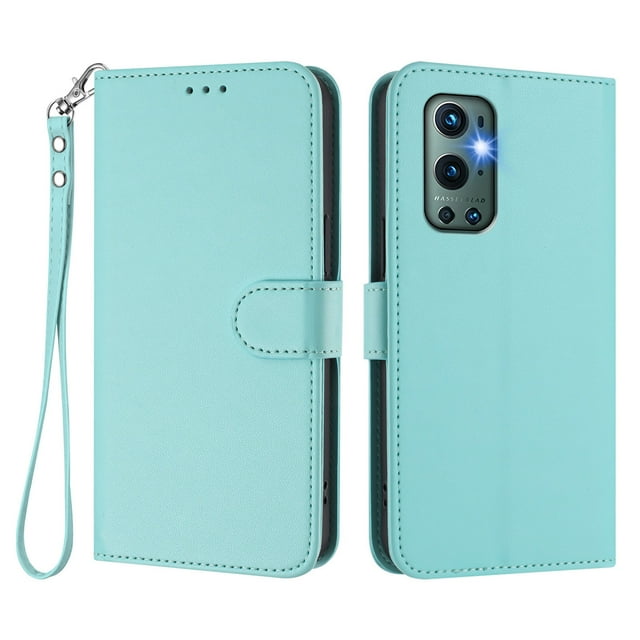 GANGXUN Wallet Case for OnePlus 9 Pro – Magnetic Closure, RFID Blocking, Wrist Strap, Wireless Charging Compatible