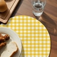 thumbnail image 3 of Yellow Round 13 Inch Placemats Set of 6, Country French Rustic Buffalo Plaid Modern Art HeatResistant Non Slip Place Mats for Dining Table, Wipeable Braided Kitchen Table Mats for Housewarming, 3 of 9