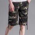 thumbnail image 5 of IROINNID Discount Cargo Shorts for Men Camouflage Work Shorts Multiple Pockets Straight Tube Five Piece Pants Beach Vacation Shorts,Olive Green, 5 of 6