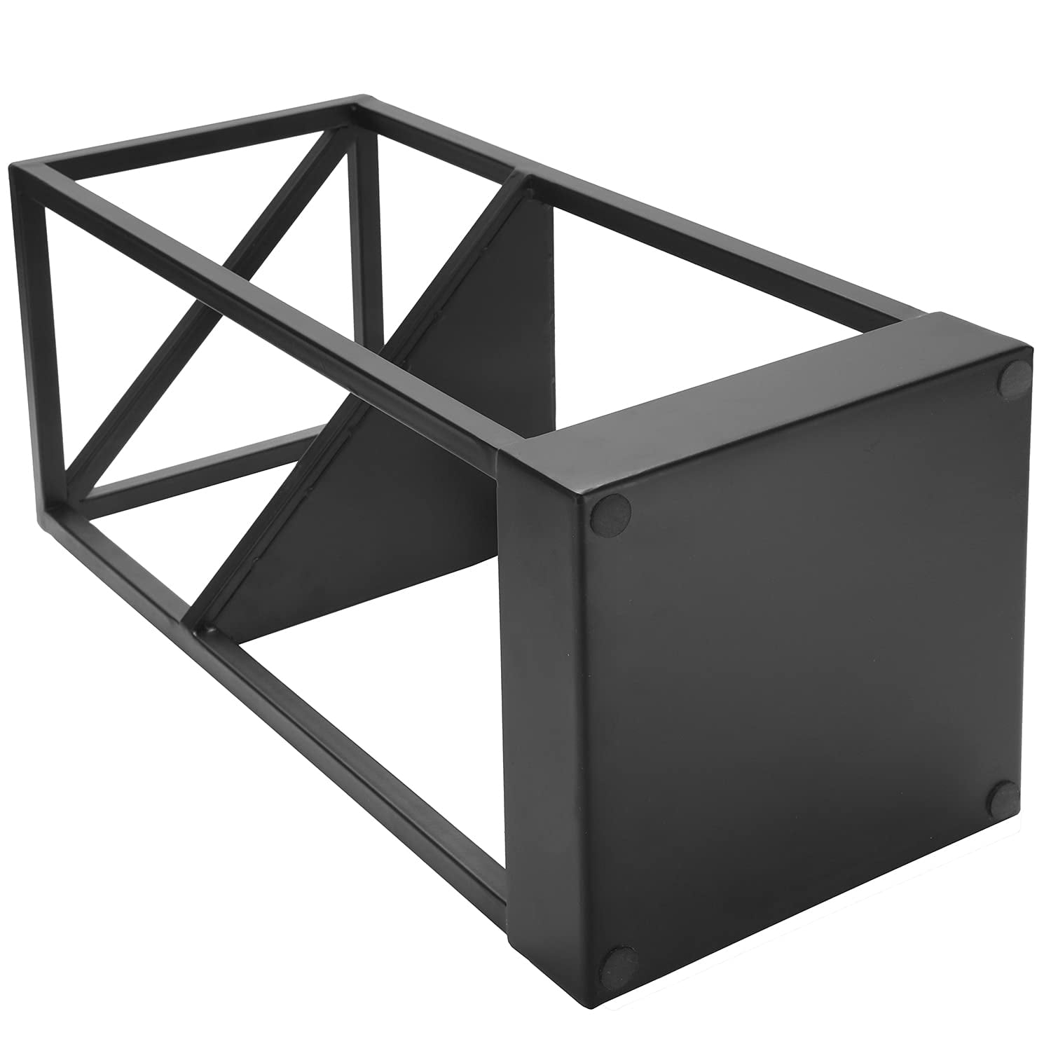 Umbrella Stand Holder For Entryway 20 Inch Tall Modern Metal Geometric Freestanding Rack Or Cane With Shelf Small And Bottom Drip Tray (black)
