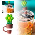 thumbnail image 2 of Tapas de silicona de colores con dibujos animados y cubiertas reutilizables para bebidas para niños, 2 of 4
