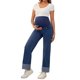 thumbnail image 2 of Jeans de maternidad para mujer INSPIRE CHIC, de mezclilla, pierna recta, con puños, alta elasticidad, sobre el vientre, pantalones para embarazadas, trabajo y casual, color azul oscuro, 2 of 6
