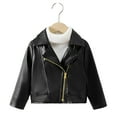 thumbnail image 2 of Godderr 1-7Y Boys PU Motorcycle Faux Leather Coats Jackets for Toddler Kids,Baby Leather Autumn Winter Moto Jacket with Oblique Zipper, 2 of 7